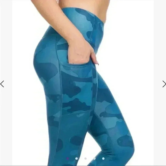 Body Glove women’s Teal Camo leggings size XS with two convenient pockets. - Picture 2 of 7
